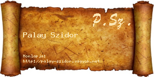 Palay Szidor névjegykártya
